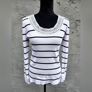 Ralph Lauren Long Sleeve White Striped Top